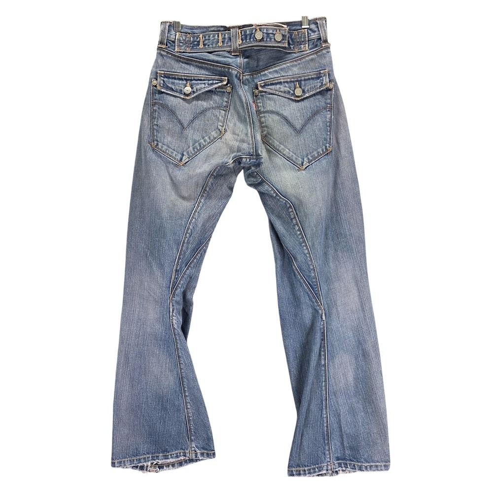 VTG Levis Engineered Jeans Blue Twisted Buckle Back 10th Anniversary Fits 28x30